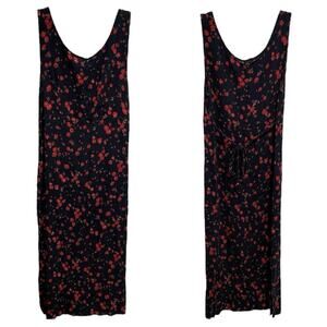 Vintage 90s Fairy Grunge Dress Barn Rose Floral Midi Dress 8 Petite Sleeveless
